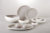 Daily Use Dinner Set, 30 Pieces -Porcelain -Grey & White