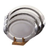Tresors Tray with Handles, 3 Pieces -Made in Italy -Silver -Stainless Steel 18/10