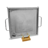 Tresors Tray with Handles and Legs -Made in Italy -48x40 cm -Stainless Steel 18/10