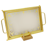 Tresors Tray with Handles and Legs -Made in Italy -45 cm -Stainless Steel 18/10