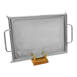 Tresors Tray with Handles and Legs -Made in Italy -45 cm -Stainless Steel 18/10
