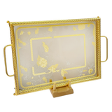 Tresors Tray with Handles and Legs -Made in Italy -50 cm -Stainless Steel 18/10