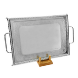 Tresors Tray with Handles and Legs -Made in Italy -60 cm -Stainless Steel 18/10