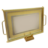 Tresors Tray with Handles and Legs -Made in Italy -55x36 cm -Stainless Steel 18/10