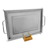 Tresors Tray with Handles and Legs -Made in Italy -65x41 cm -Stainless Steel 18/10