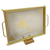 Tresors Tray with Handles and Legs -Made in Italy -56x36 cm -Stainless Steel 18/10