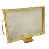 Tresors Tray with Handles and Legs -Made in Italy -56x36 cm -Stainless Steel 18/10