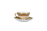 Falkenporzellan Dinner Set, 112 Pieces -Cream & Black & Gold -Porcelain