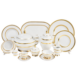 Falkenporzellan Dinner Set, 112 Pieces -Gold & White -Porcelain