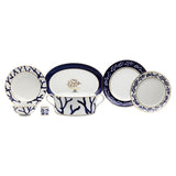 Falkenporzellan Dinner Set, 59 Pieces -Blue & Gold -Porcelain