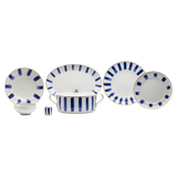 Falkenporzellan Dinner Set, 59 Pieces -Blue & Gold-Porcelain