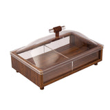 Rectangular Wooden Divided Tray with Acrylic Lid -2 Sections -26x16x15 cm