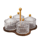 Nut Holder Set with Wooden Base