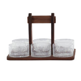 Nut Bowl Set with Wooden Holder, 6 Pieces