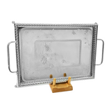 Tresors Tray with Handles and Legs -Made in Italy -45 cm -Stainless Steel 18/10