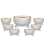Bohemia Crystal Bowl Set, 7 Pieces -Gold