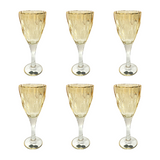 Bohemia Crystal Goblet Set, 6 Pieces -Gold