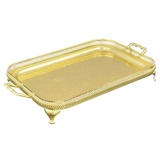 Queen Anne Oblong Tray with Handles & Legs -43x24cm -Gold Plated
