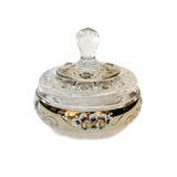 Bohemia Crystal Bonbonniere with Cover -Hand Cut -Silver -16.5 cm