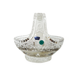 Bohemia Crystal Basket -Silver -20 cm