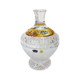 Bohemia Crystal Bonbonniere with Cover and Base -Hand Cut -Gold -21.5 cm