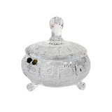 Bohemia Crystal Bonbonniere with Cover and Legs -Hand Cut -16.5 cm