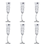 Bohemia Crystal Flute Set, 6 Pieces -190 ml