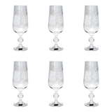 Bohemia Crystal Flute Set, 6 Pieces -280 ml