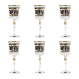 Bohemia Crystal Goblet Set, 6 Pieces -Silver & Gold -185 ml
