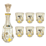 Bohemia Crystal Bottle & Tumbler Set, 7 Pieces -Gold