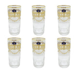 Bohemia Crystal Longdrink Set, 6 Pieces -Gold -300 ml