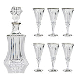 Bohemia Crystal Bottle & Goblet Set, 7 Pieces