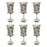Bohemia Crystal Goblet Set, 6 Pieces -Silver