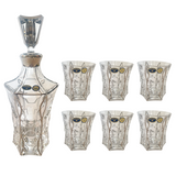 Bohemia Crystal Bottle & Tumbler Set, 7 Pieces -Silver