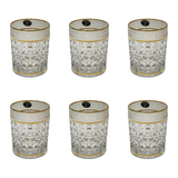 Bohemia Crystal Tumbler Diamond Set, 6 Pieces -Gold -230 ml
