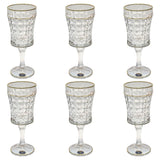 Bohemia Crystal Goblet Diamond Set, 6 Pieces -Gold -200 ml