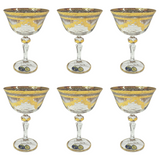 Bohemia Crystal Cocktail Set, 6 Pieces -Silver & Gold -180 ml