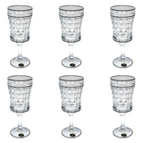 Bohemia Crystal Goblet Diamond Set, 6 Pieces -Silver -200 ml