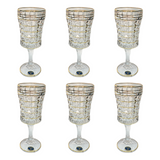 Bohemia Crystal Goblet Diamond Set, 6 Pieces -Gold -200 ml