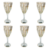 Bohemia Crystal Goblet Set, 6 Pieces -Gold