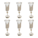 Bohemia Crystal Flute Set, 6 Pieces -Gold
