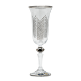 Bohemia Crystal Flute Set, 6 Pieces -Silver