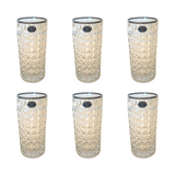 Bohemia Crystal Longdrink Diamond Set, 6 Pieces -Silver -260 ml