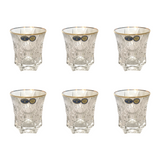 Bohemia Crystal Tumbler Set, 6 Pieces -Gold -240 ml
