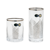 Bohemia Crystal Longdrink & Tumbler Set, 12 Pieces -Silver