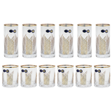 Bohemia Crystal Longdrink & Tumbler Set, 12 Pieces -Gold