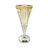 Bohemia Crystal Goblet Set, 6 Pieces -Gold