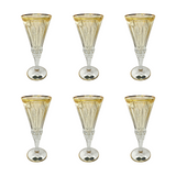 Bohemia Crystal Goblet Set, 6 Pieces -Gold