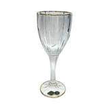 Bohemia Crystal Goblet Set, 6 Pieces -Blue & Gold