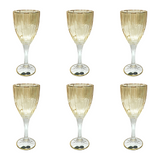 Bohemia Crystal Goblet Set, 6 Pieces -Gold